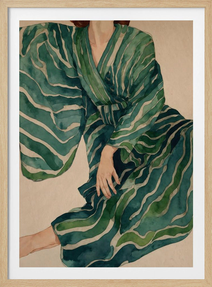 Green Kimono Flow | Poster