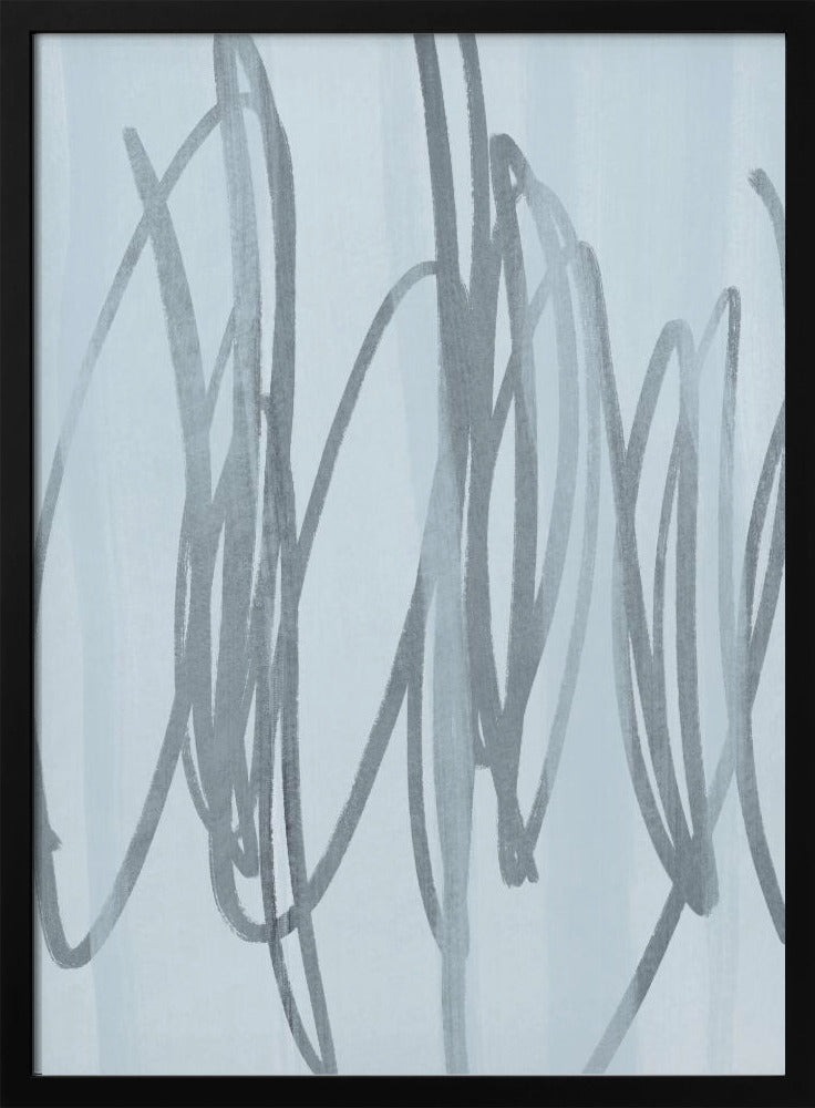 Cobalt Scribbles | Poster