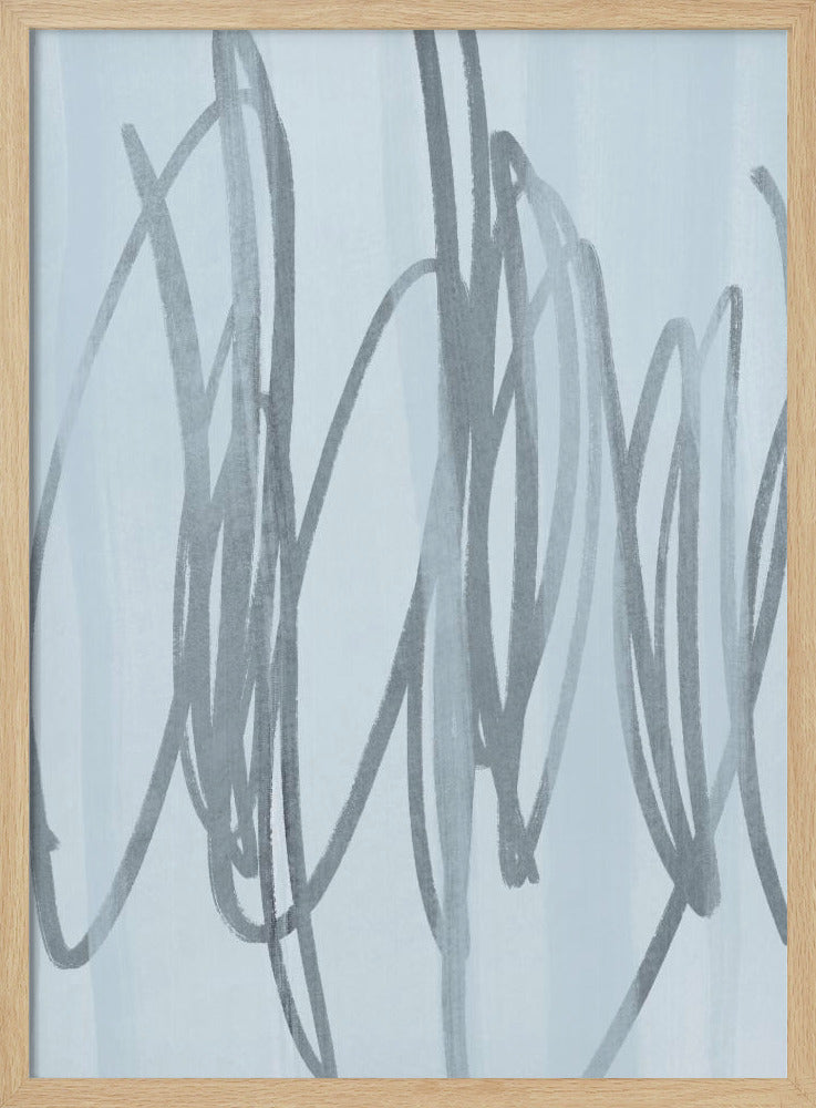 Cobalt Scribbles | Poster