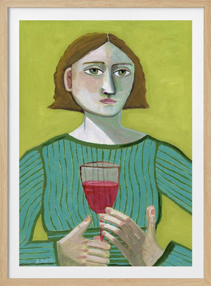 Lady with Red Wine | Poster