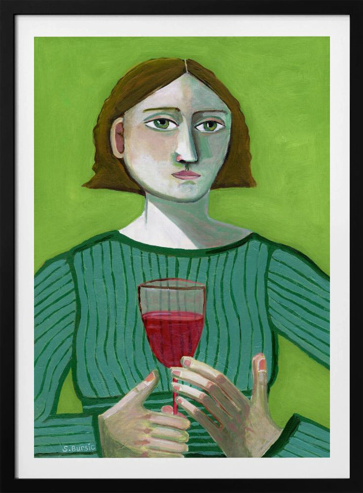 Lady with Red Wine | Poster