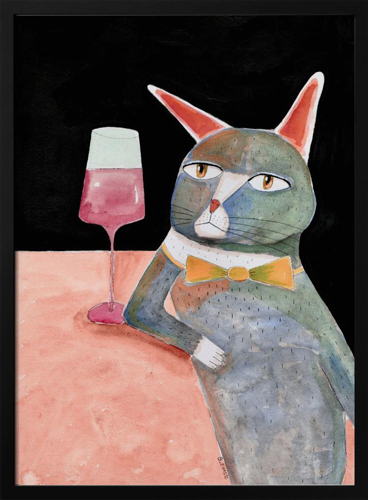 Bar Cat with Bow Tie | Poster