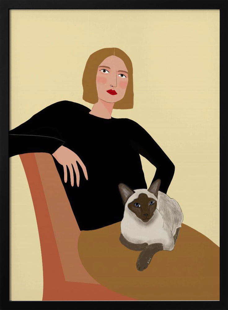 Lady with cat | Poster