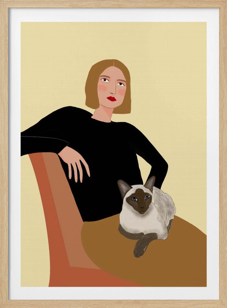 Lady with cat | Poster