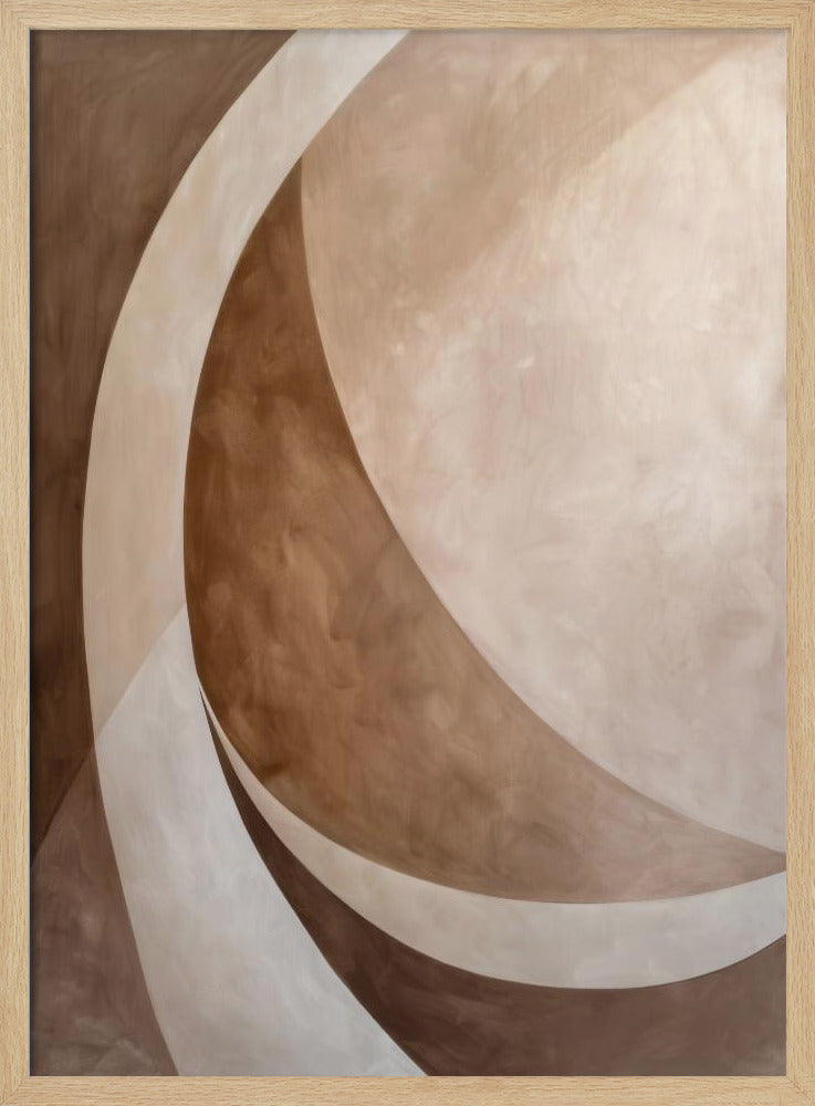 Abstract Art Beige Brown Geo Abstract | Poster