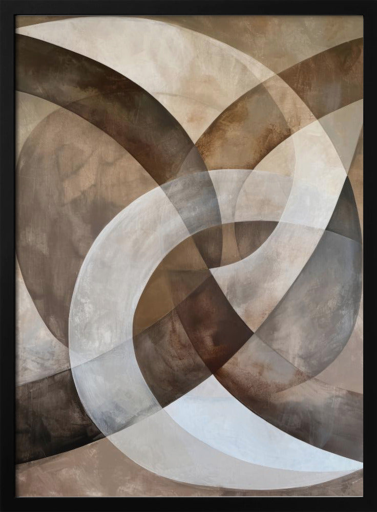 Abstract Art Beige Brown Geo Abstract | Poster