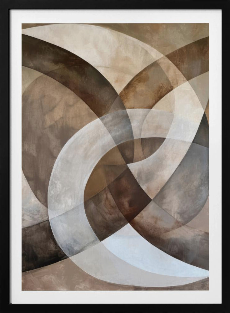 Abstract Art Beige Brown Geo Abstract | Poster