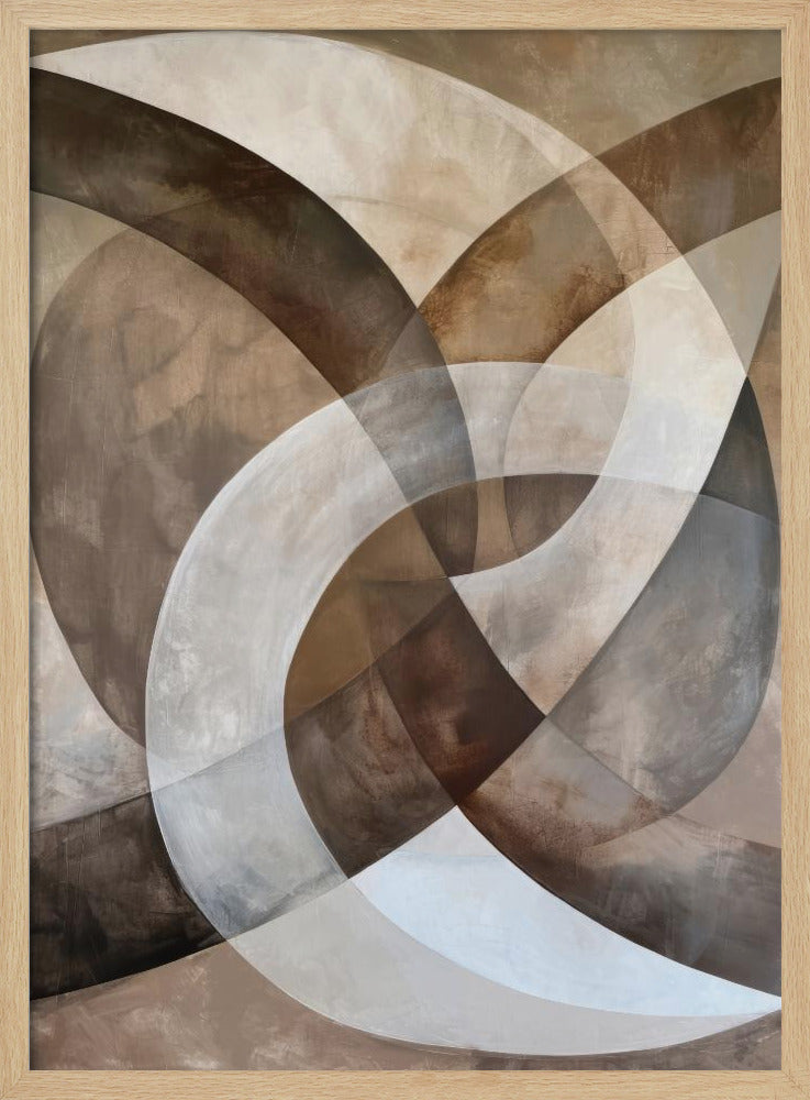 Abstract Art Beige Brown Geo Abstract | Poster