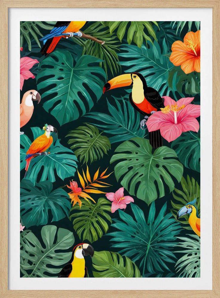 Tropical Paradise Jungle Pattern | Poster