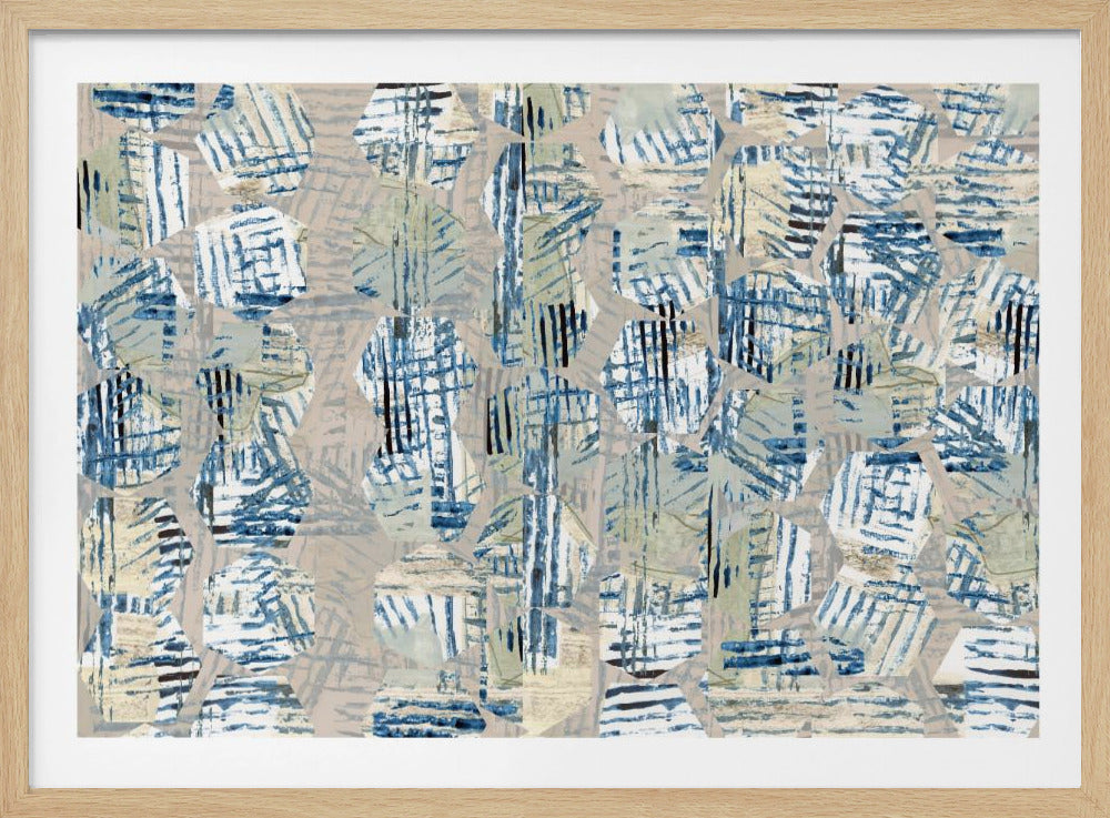 Cornish Blue Hexagons 3 | Poster