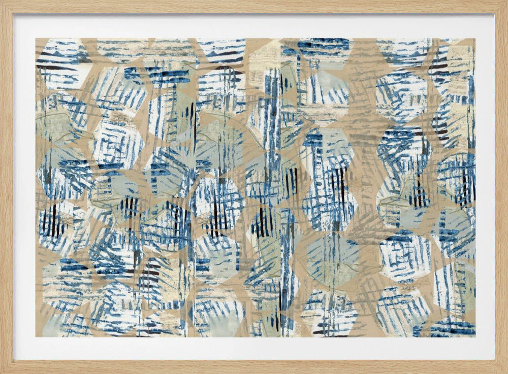 Cornish Blue Hexagons 1 | Poster