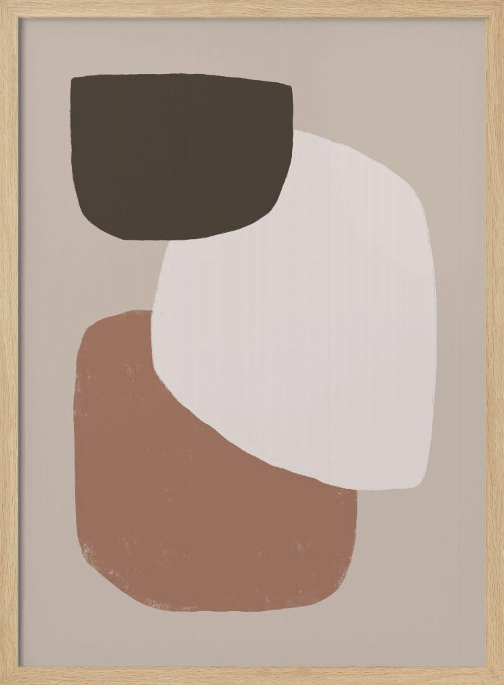 Minimalist Organic Shapes in Earthy Tones | Poster