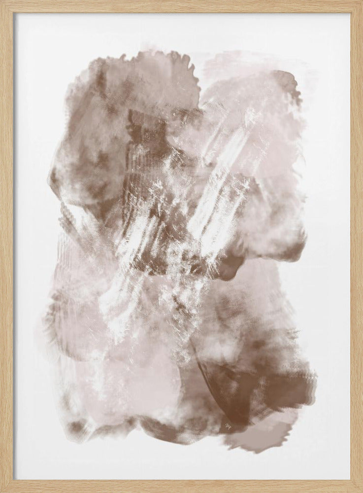 Abstract Artwork With Soft Beige And Brown Tones | Poster