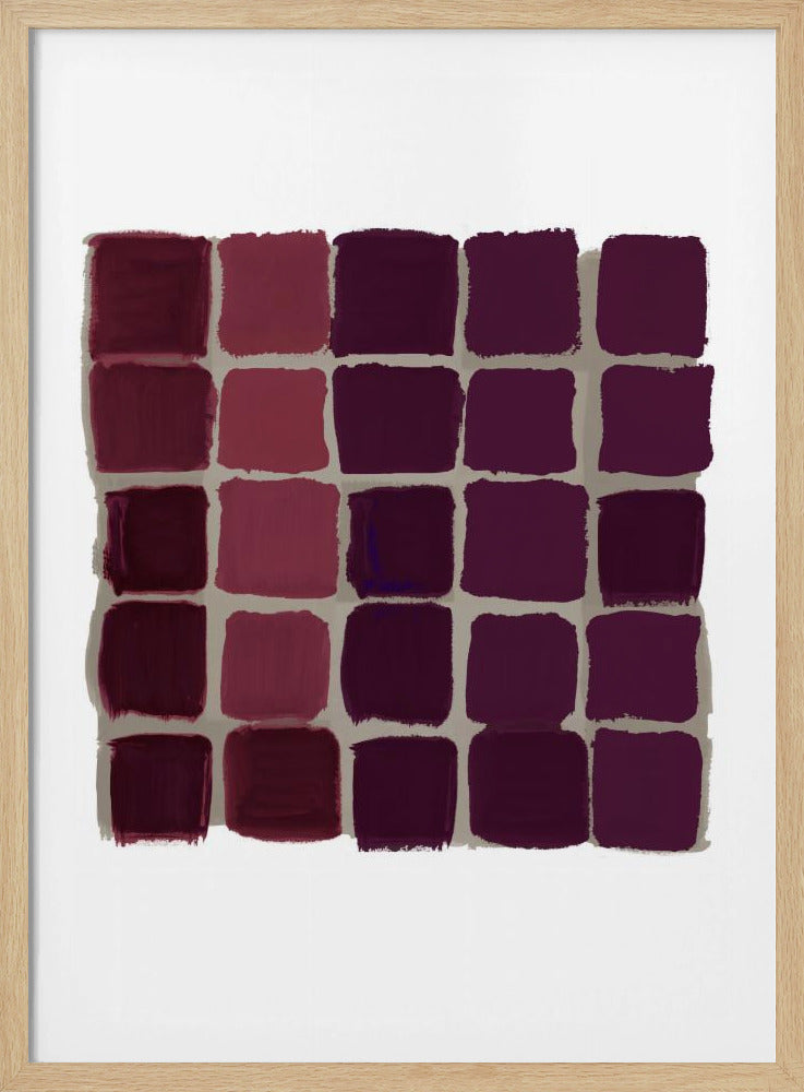 Red Checkered Square Print | Poster