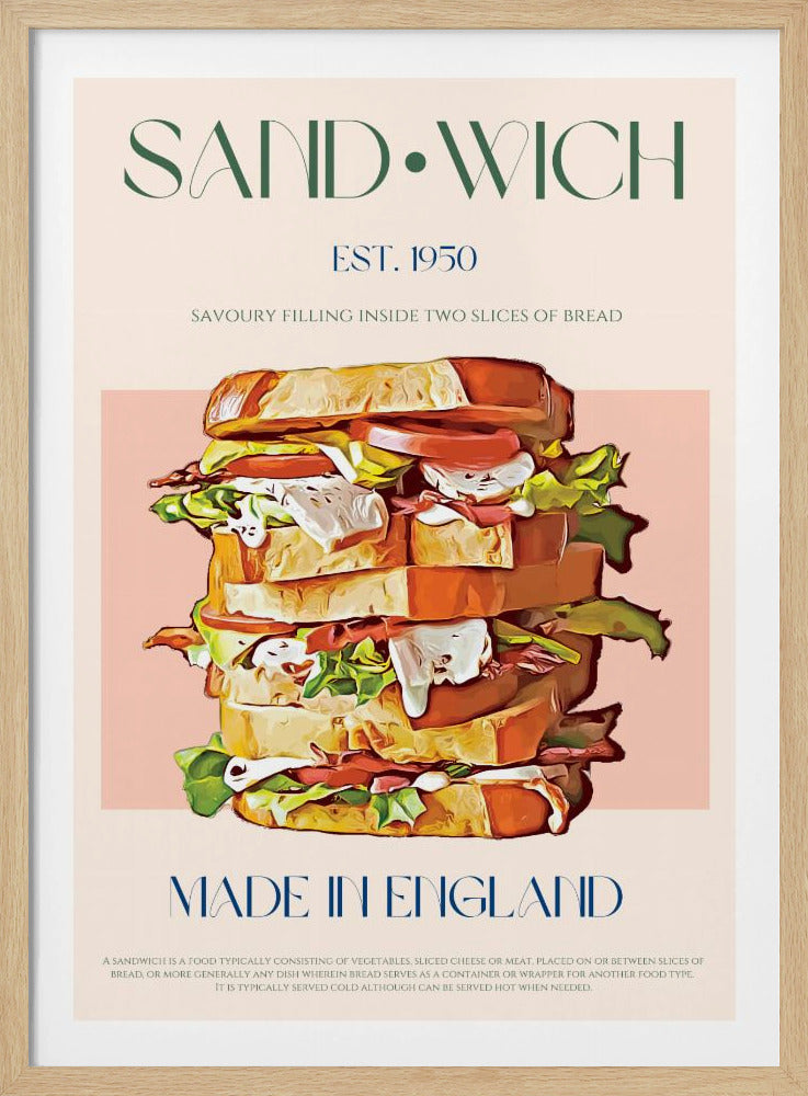 Classic Sandwich Made In England | Poster
