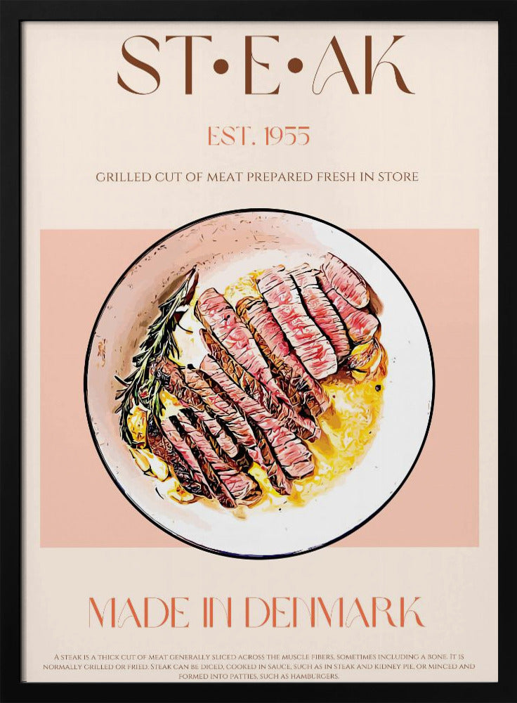 Grilled Meat Dish With Rosemary | Poster