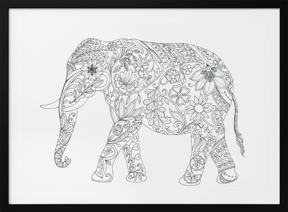 Floral Elephant | Poster