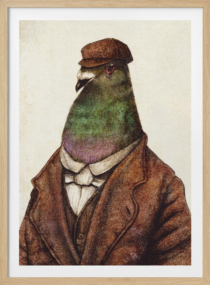 Pigeon Dressed In Vintage Attire | Poster