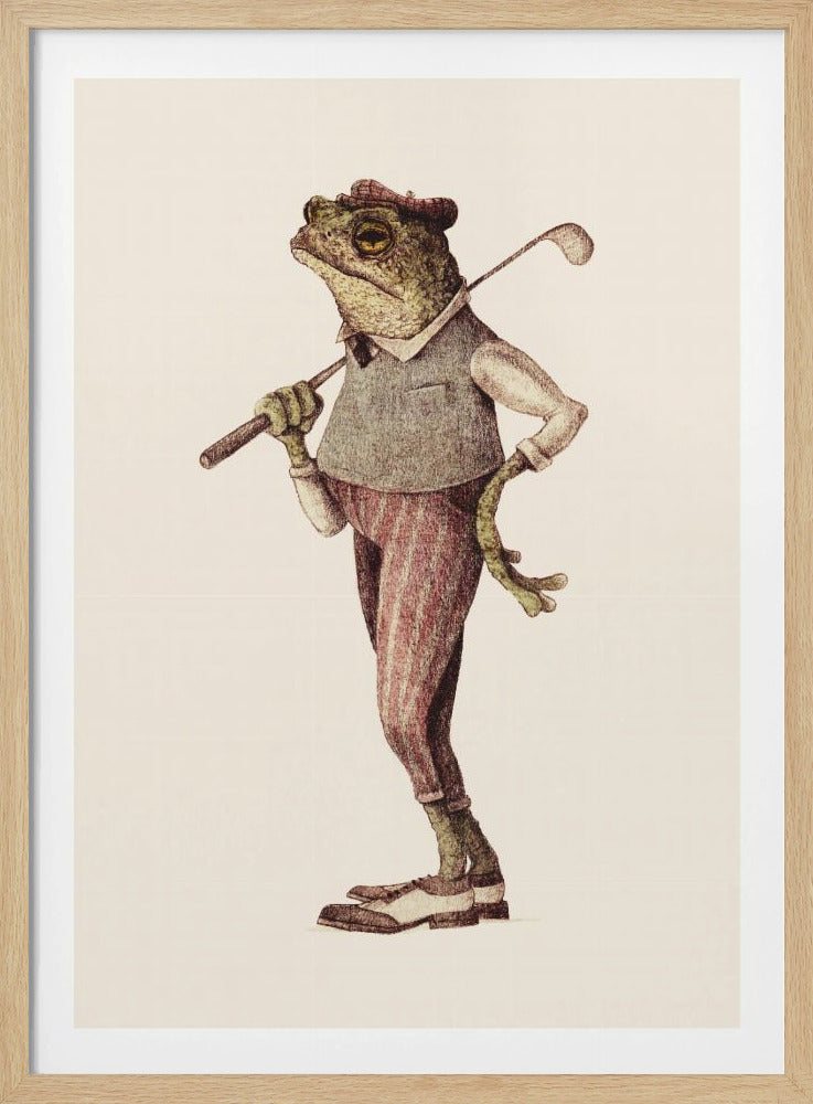 Frog In Vintage Golf Attire | Poster