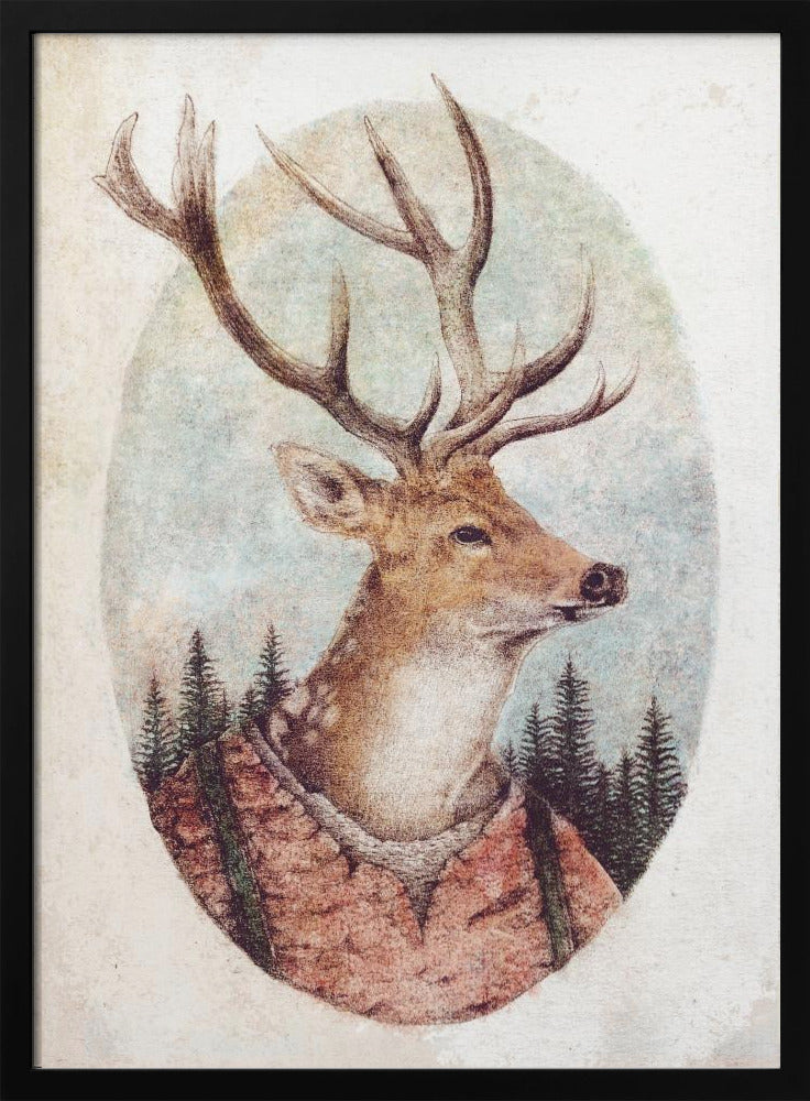 Deer In A Rustic Outfit | Poster