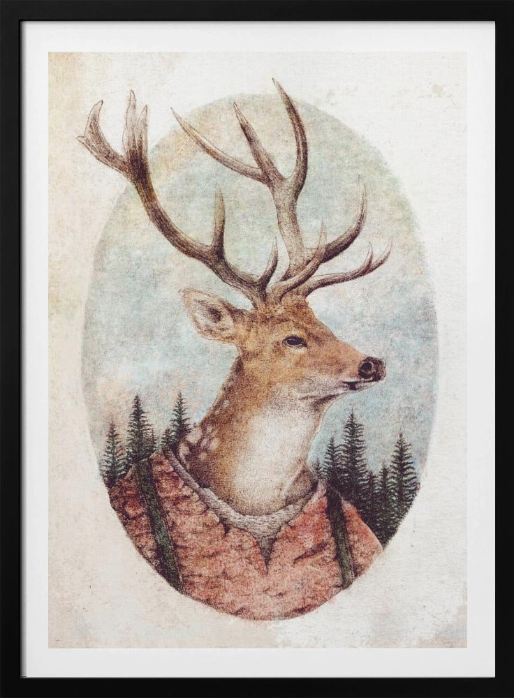 Deer In A Rustic Outfit | Poster