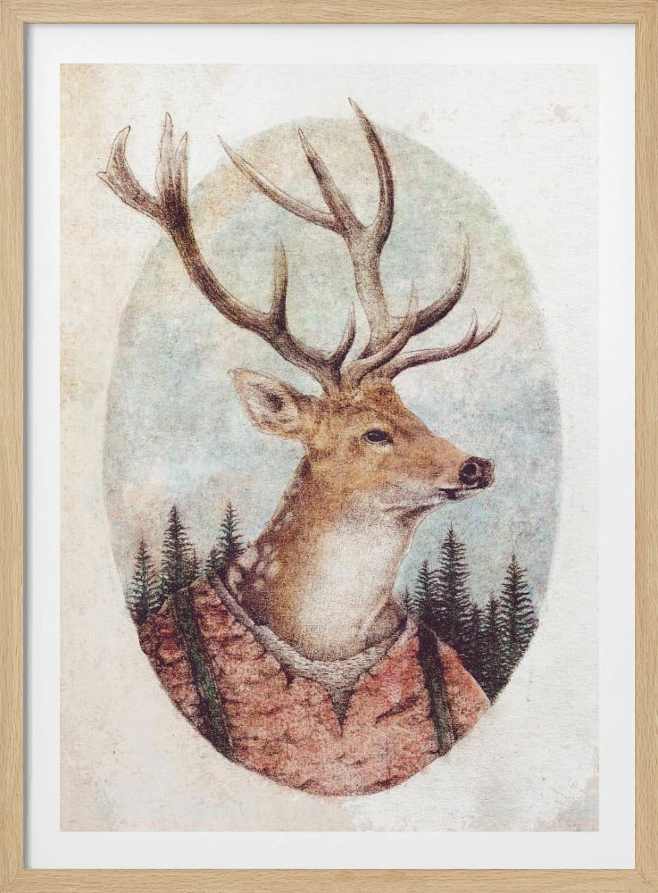 Deer In A Rustic Outfit | Poster
