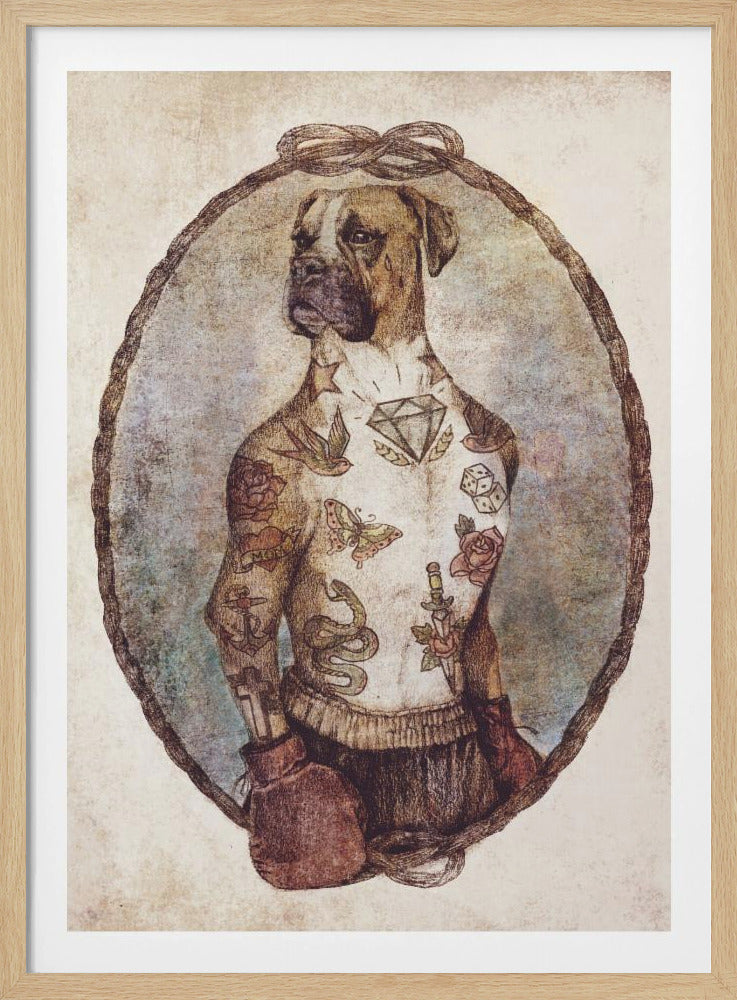 Tattooed Boxer Pup | Poster