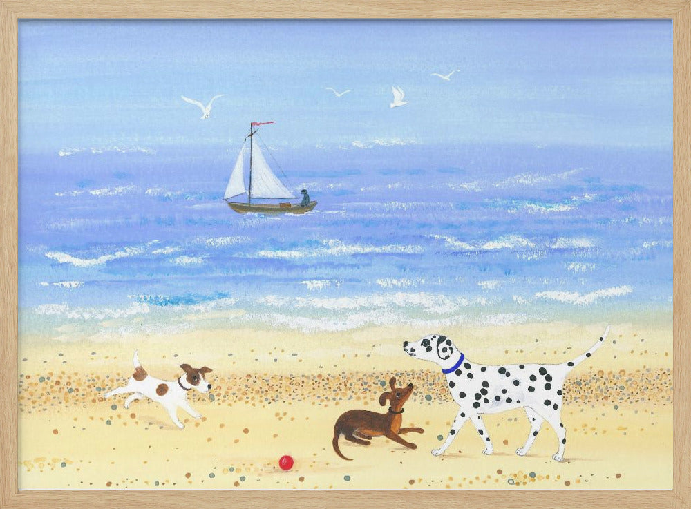 Doggy Plays On the Beach | Poster