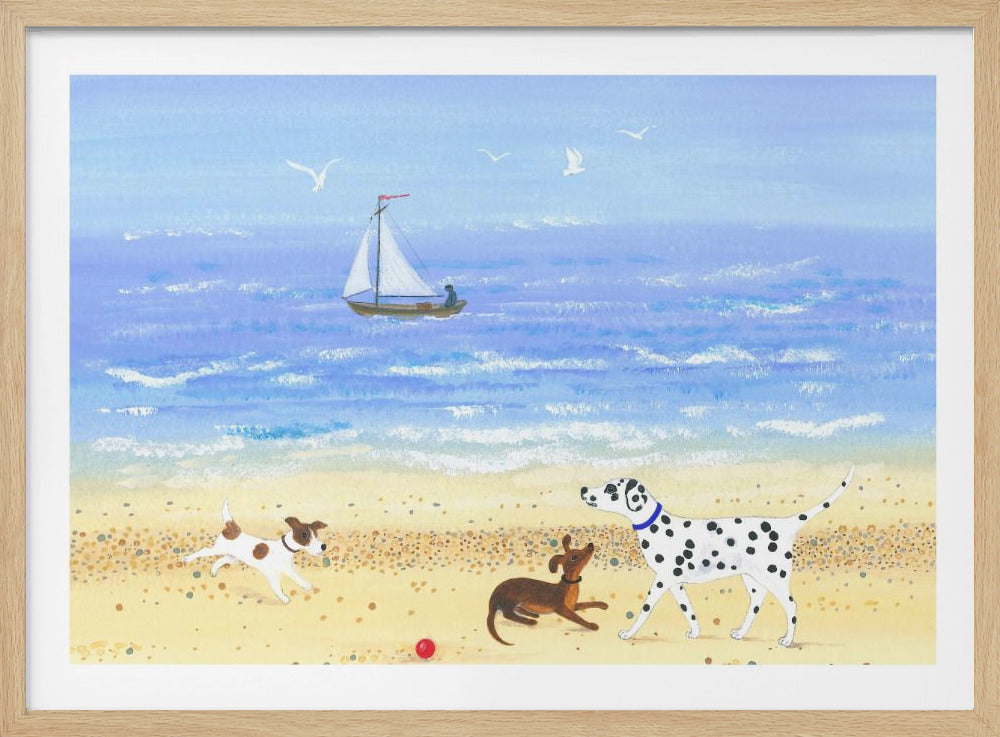Doggy Plays On the Beach | Poster