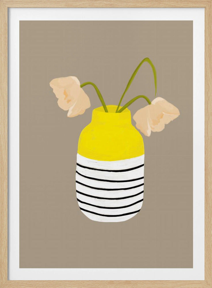Striped Vase Blooms | Poster