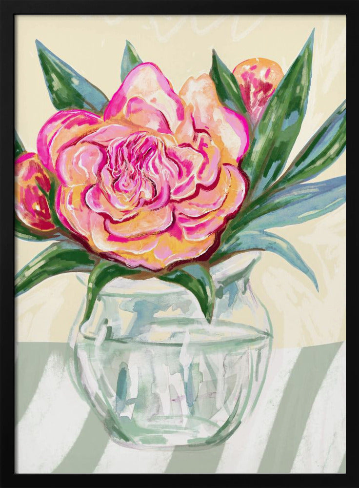 Peony in Glass Vase | Poster