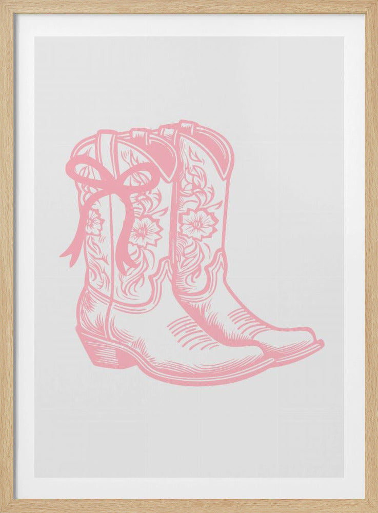 Pink Cowgirl Boots with Bow | Poster