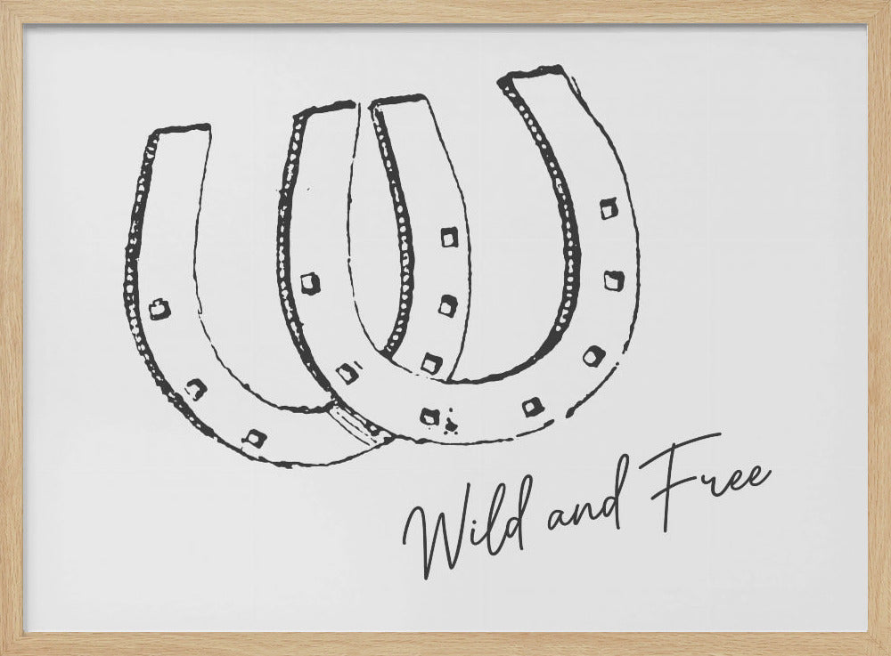 Horseshoe Wild and Free Black | Poster