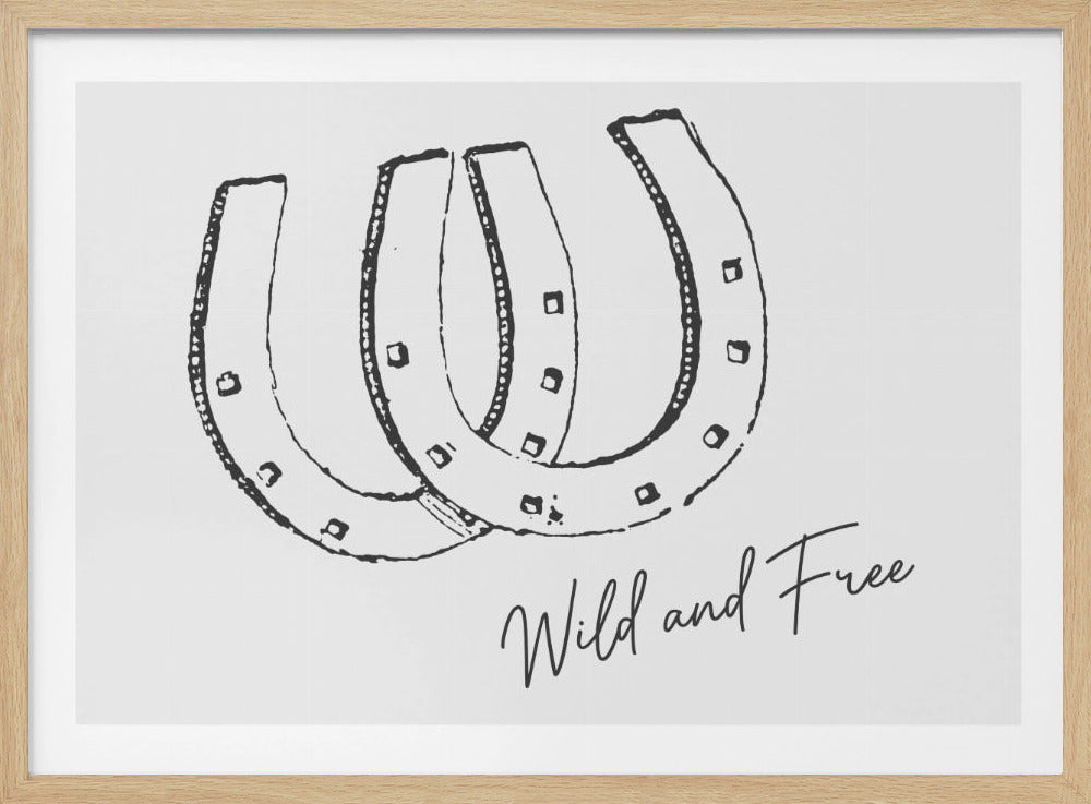 Horseshoe Wild and Free Black | Poster