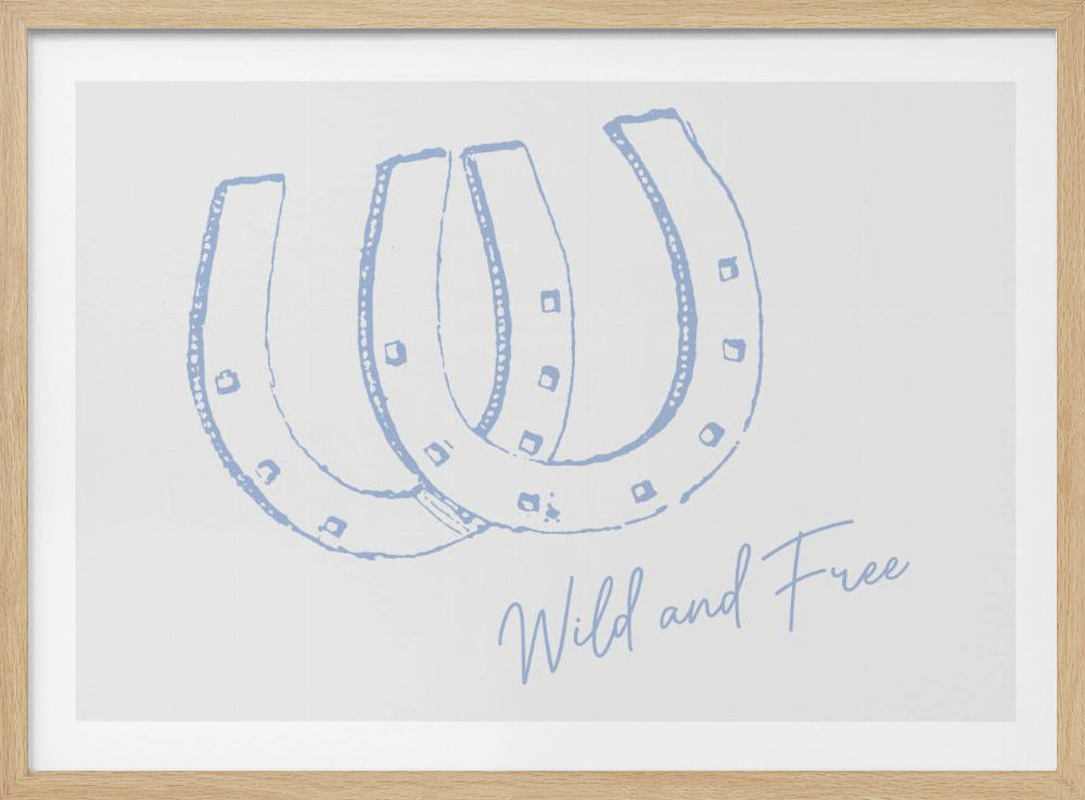 Horseshoe Wild and Free Blue | Poster