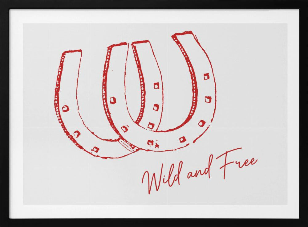 Horseshoe Wild and Free Red | Poster