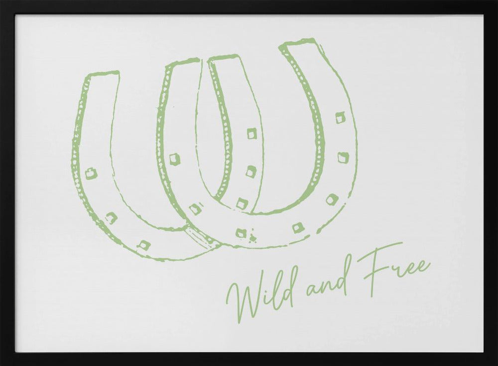 Horseshoe Wild and Free Sage Green | Poster