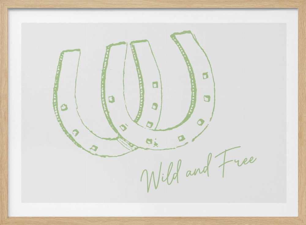 Horseshoe Wild and Free Sage Green | Poster