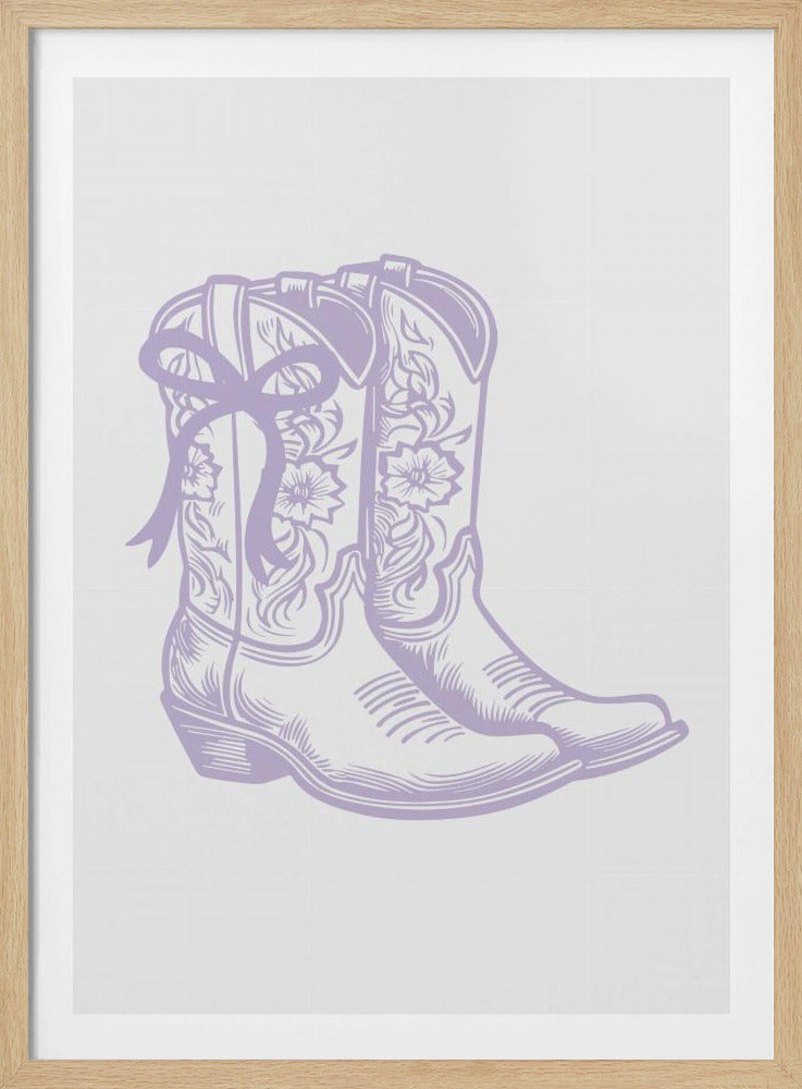 Purple Cowgirl Boots with Bow | Poster
