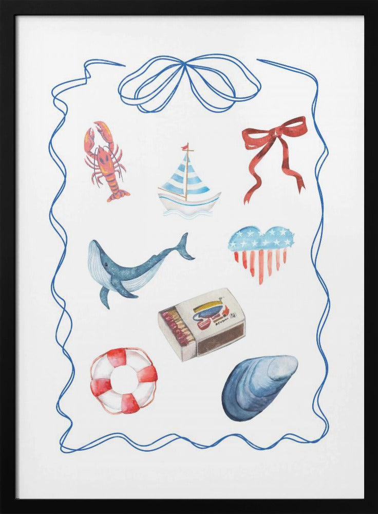 Nautical Themed Watercolor Artwork | Poster