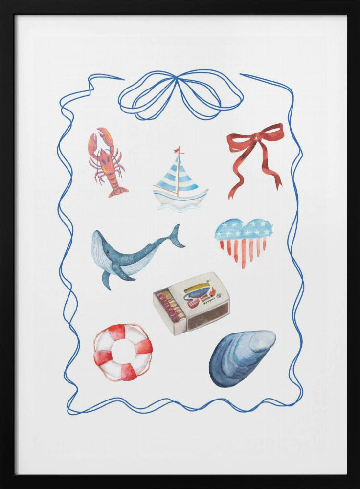 Nautical Themed Watercolor Artwork | Poster