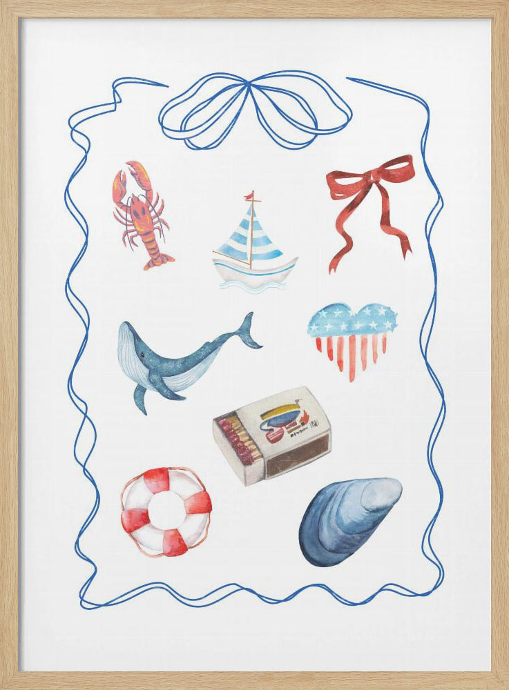 Nautical Themed Watercolor Artwork | Poster