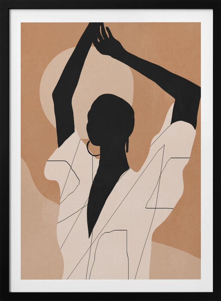 Minimal Abstract Art Sunset Girl | Poster