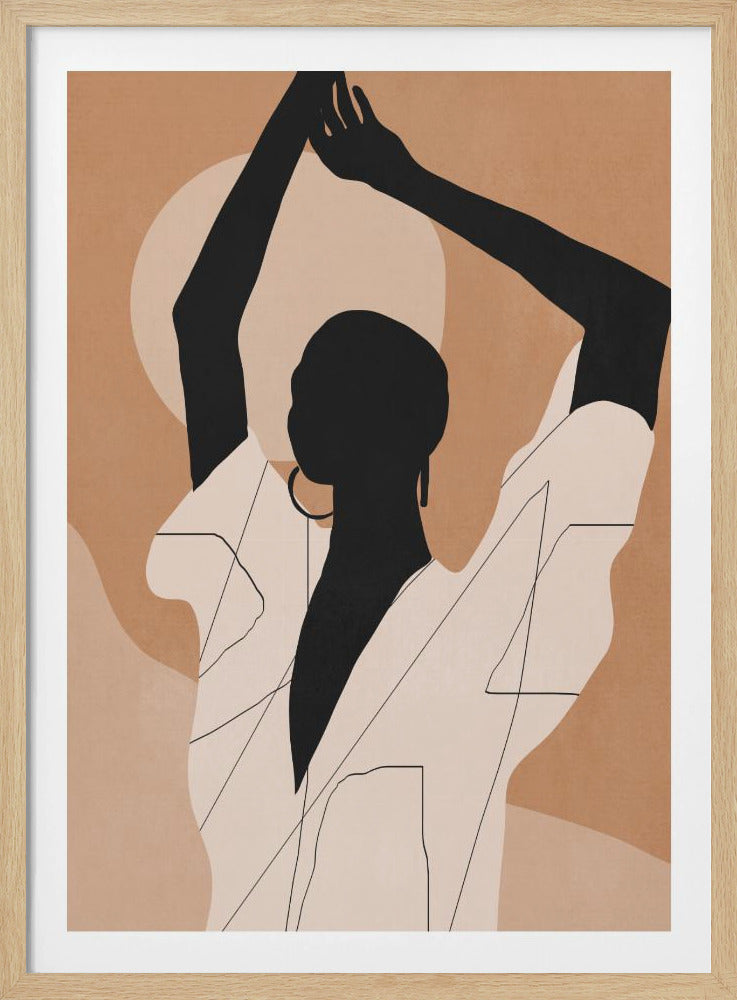 Minimal Abstract Art Sunset Girl | Poster