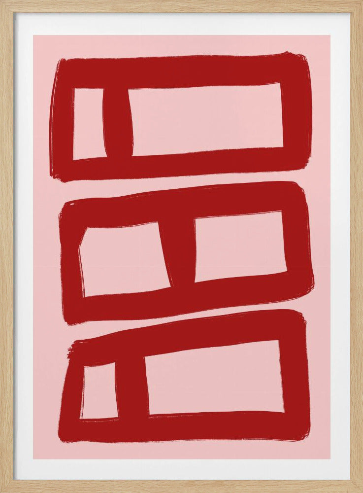 Red Symmetry Blocks | Poster