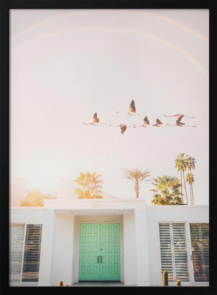 Flamingos In Palm Springs | Poster