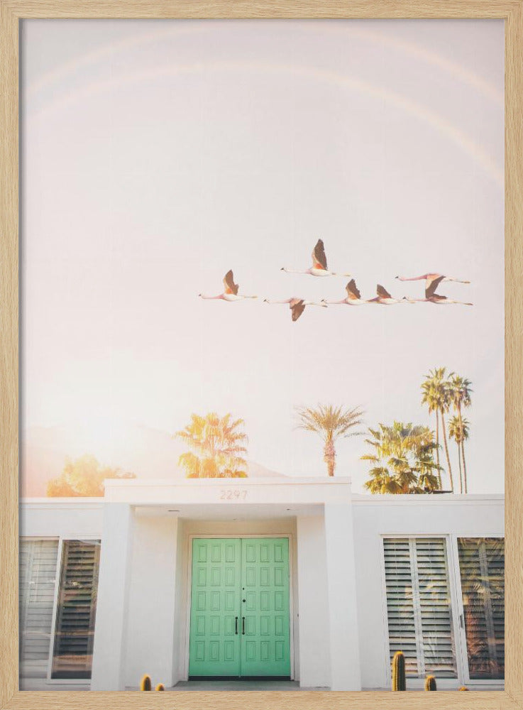 Flamingos In Palm Springs | Poster
