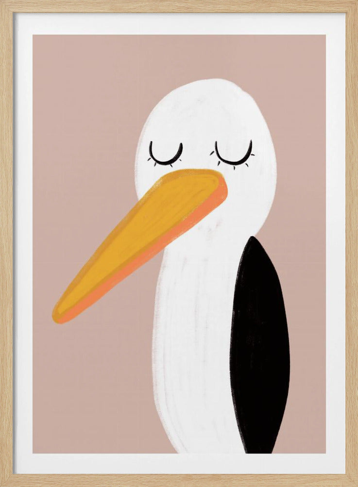 Peaceful Stork With Closed Eyes | Poster