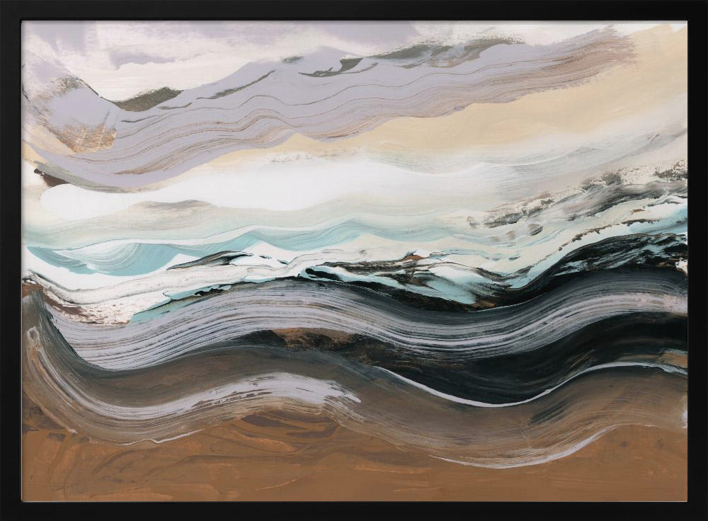 Abstract Landscape Waves Mocha | Poster