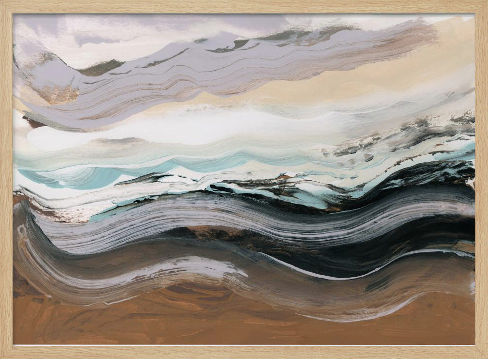 Abstract Landscape Waves Mocha | Poster